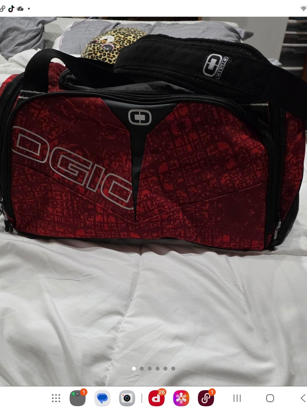 OGIO Red and Black Men’s Duffel Bag - Travel Gym Tote
